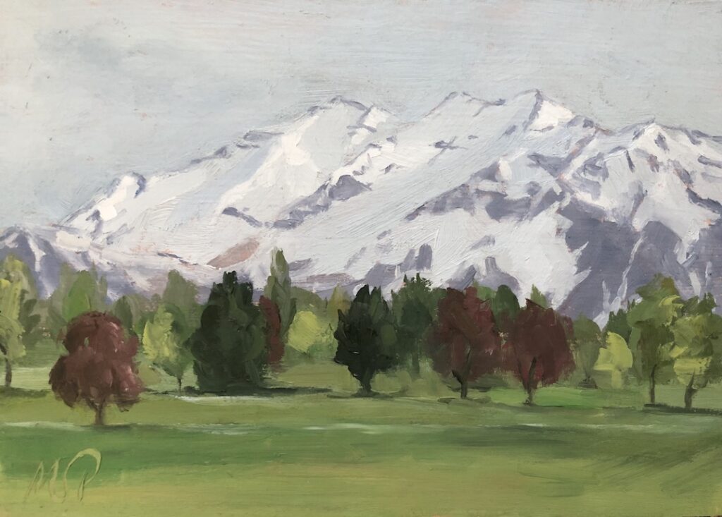 Spring Snow - Timp from Kiwanis Park 2023 - 5x7 - MSPaxton Fine Art