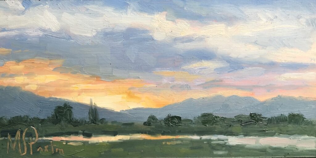 Sunset and Reflection - 2022 - 4x9 - MSPaxton Fine Art