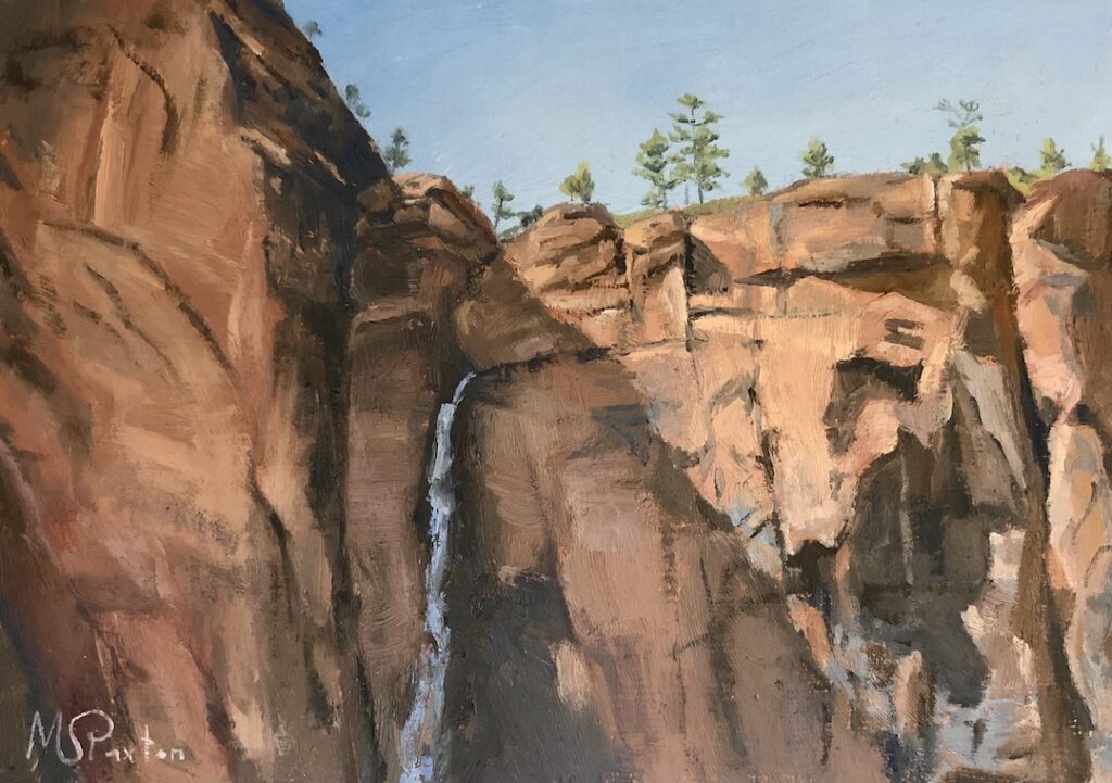 Waterfall at Temple of Sinawava - Zion National Park 2023 - 5x7 - MSPaxton Fine Art
